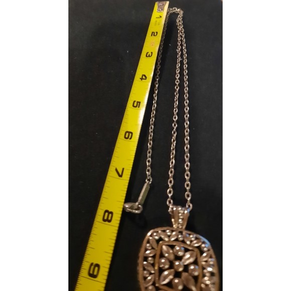 Napier Necklace with Silver and Gold Tone Pendant - Picture 6 of 6